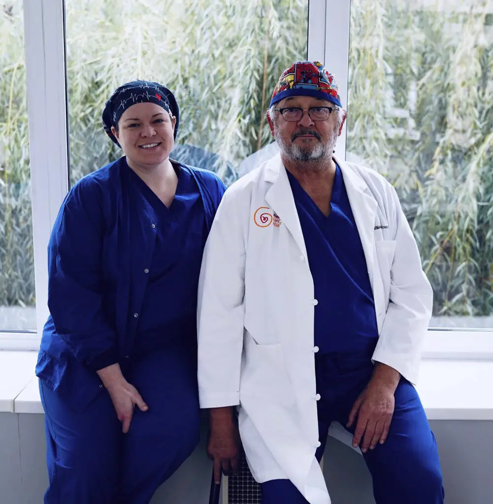 Dr Meghan Halub with Dr William Novick